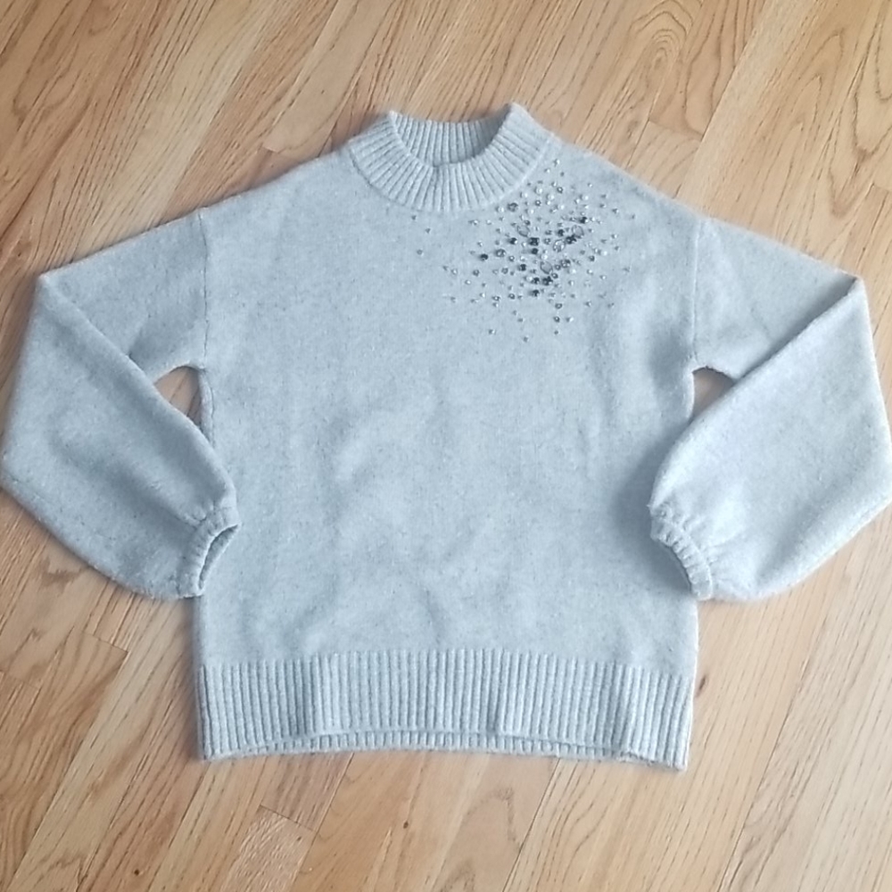 A New Day Grey Rhinestone Embellished Sweater (XS)
